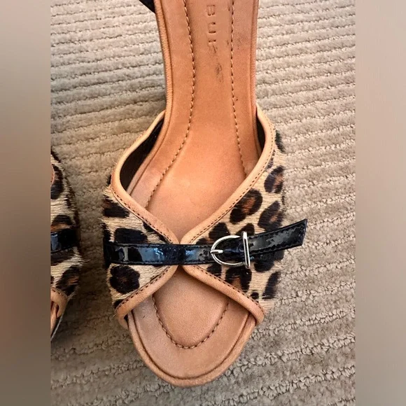 Barbara Bui Size 38 leopard canvas platform shoes - Picture 2 of 11